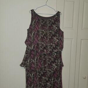S.L. Fashions Purple and Black Snake Print Mini Dress